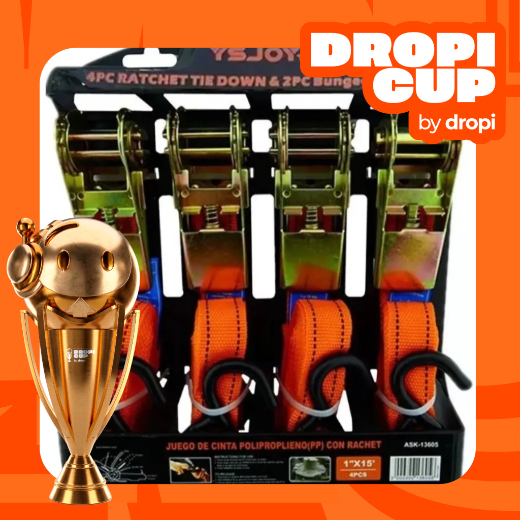 Set Juego Eslinga Cinta Amarre Ratchet4