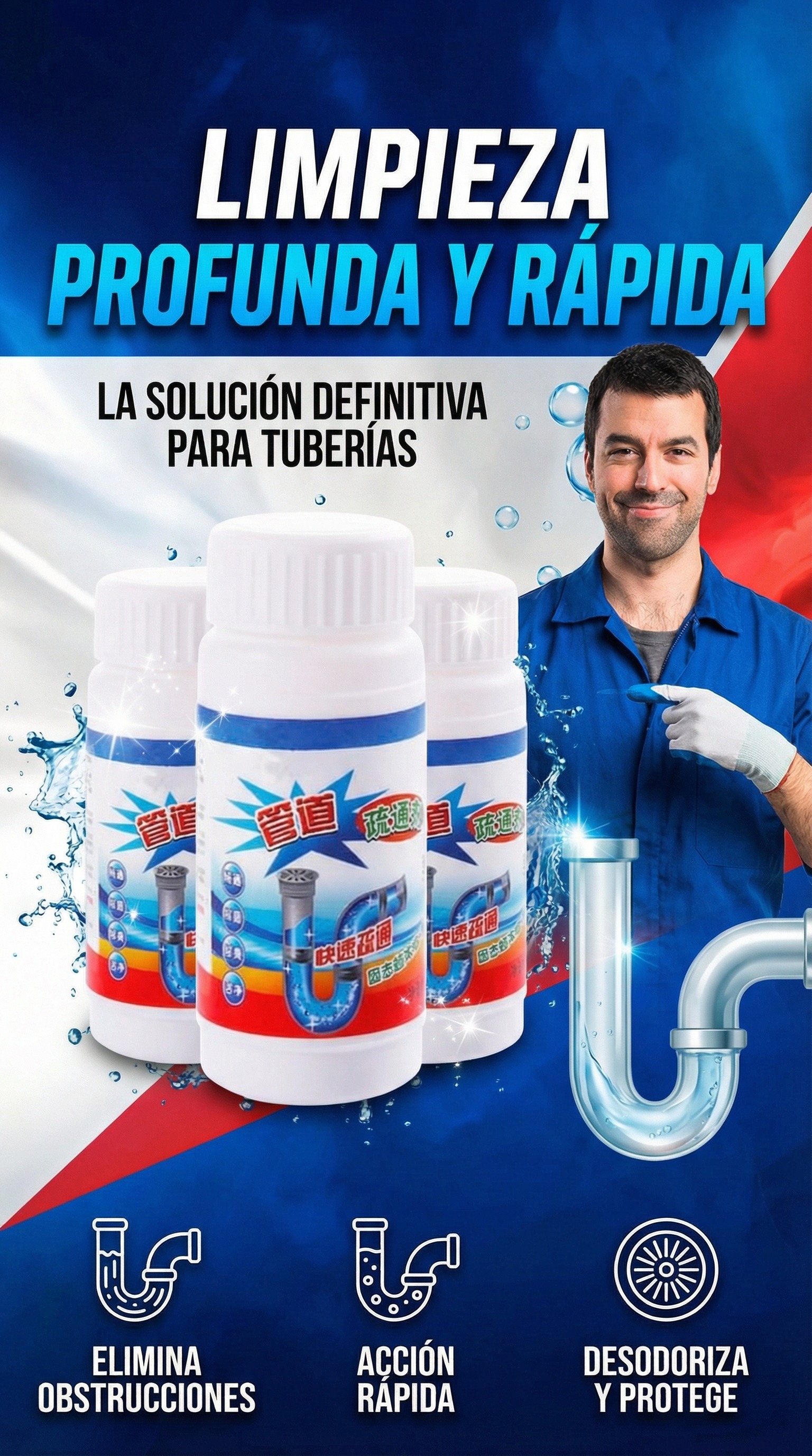 M - POLVO DESTAPA CAÑO X3