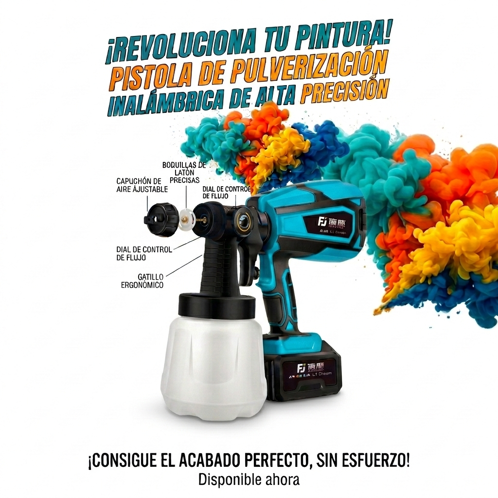 Pulverizador Pintura Inalámbrico Batería
