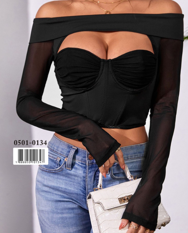 Ñ - 0501-0134 - CORSET SEXY BLACK W