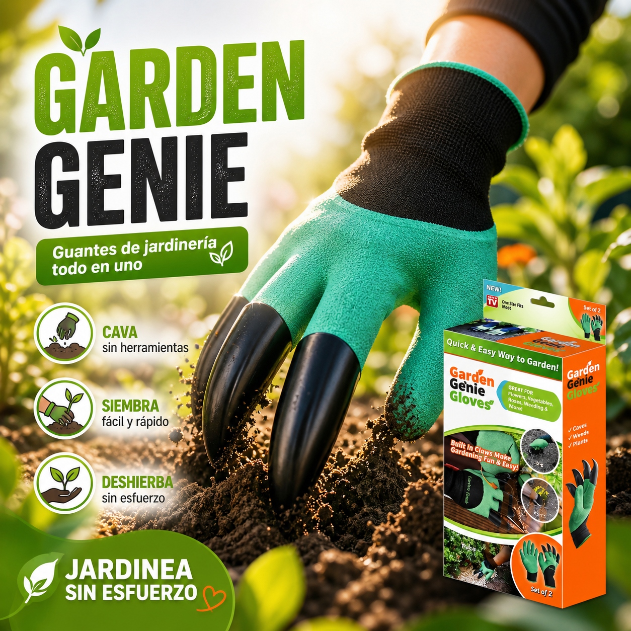 X - Guantes Jardín con Garras Plástica