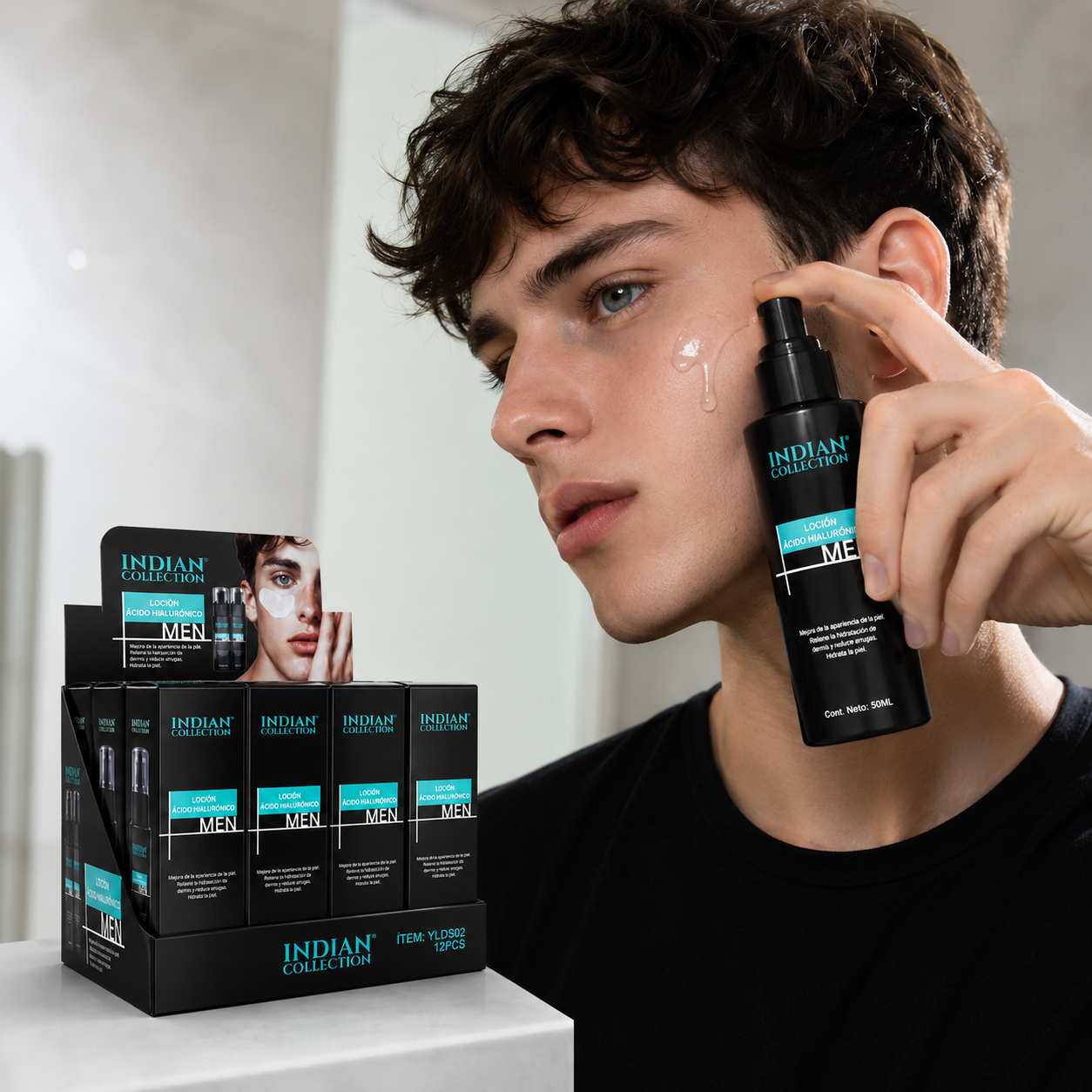 Loción Antiedad Colágeno Hyaluron Men+