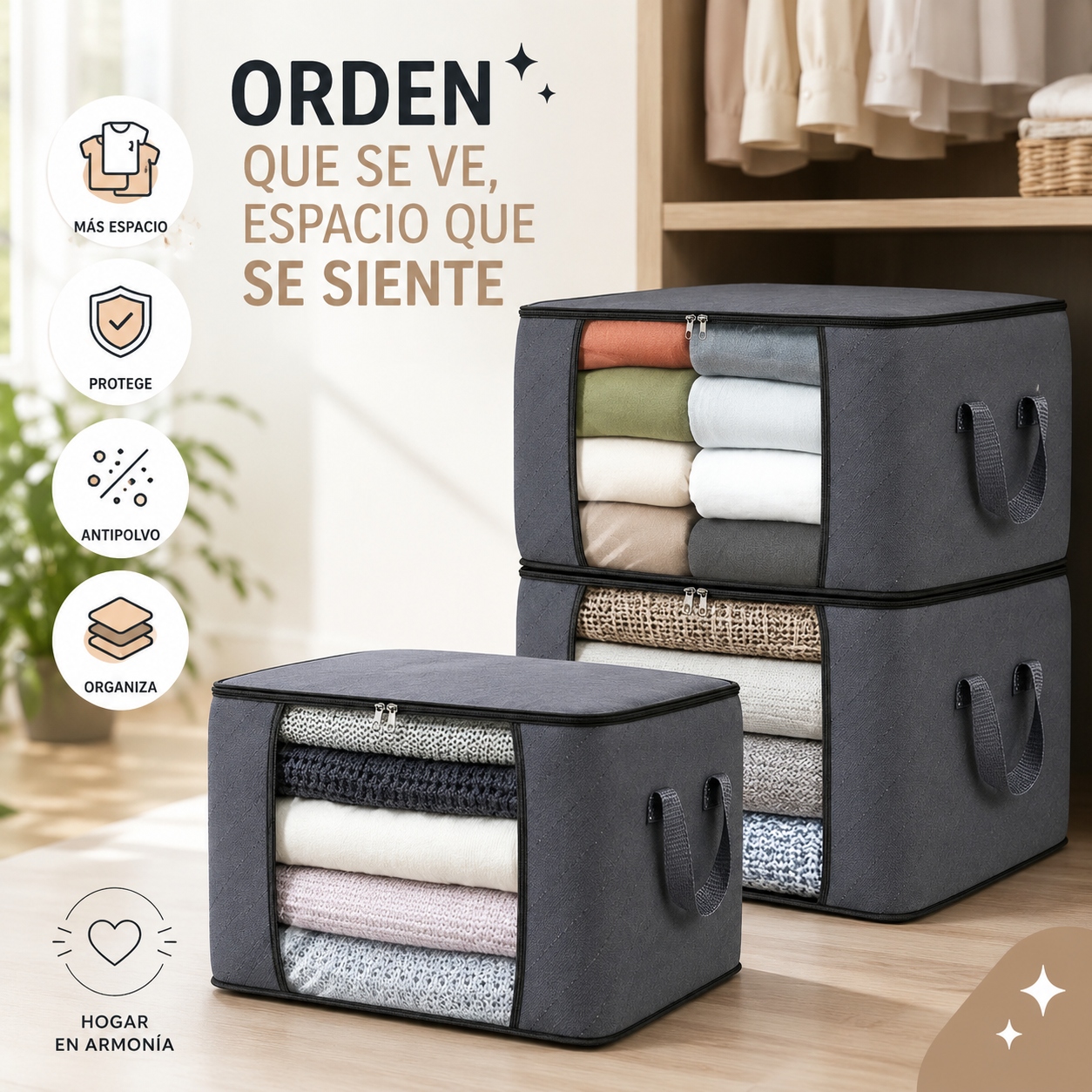 M - ORGANIZADOR DE ROPA AHORRA ESPACIO