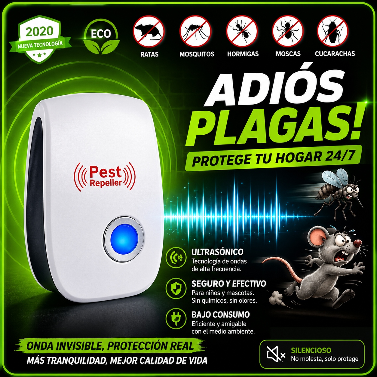 H - Repelente de raton - Anti ratones