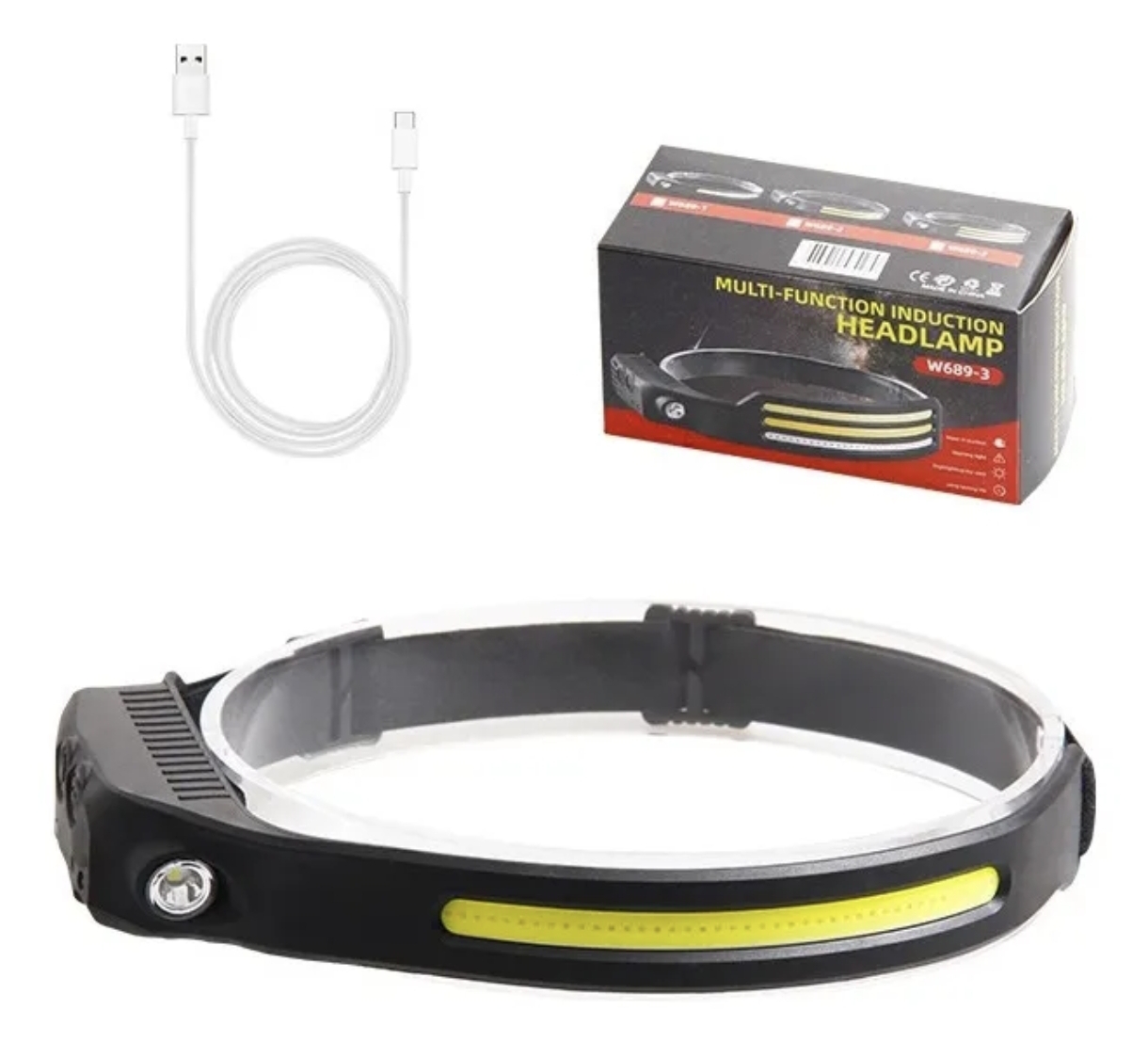 Linterna frontal LED Recargable USB