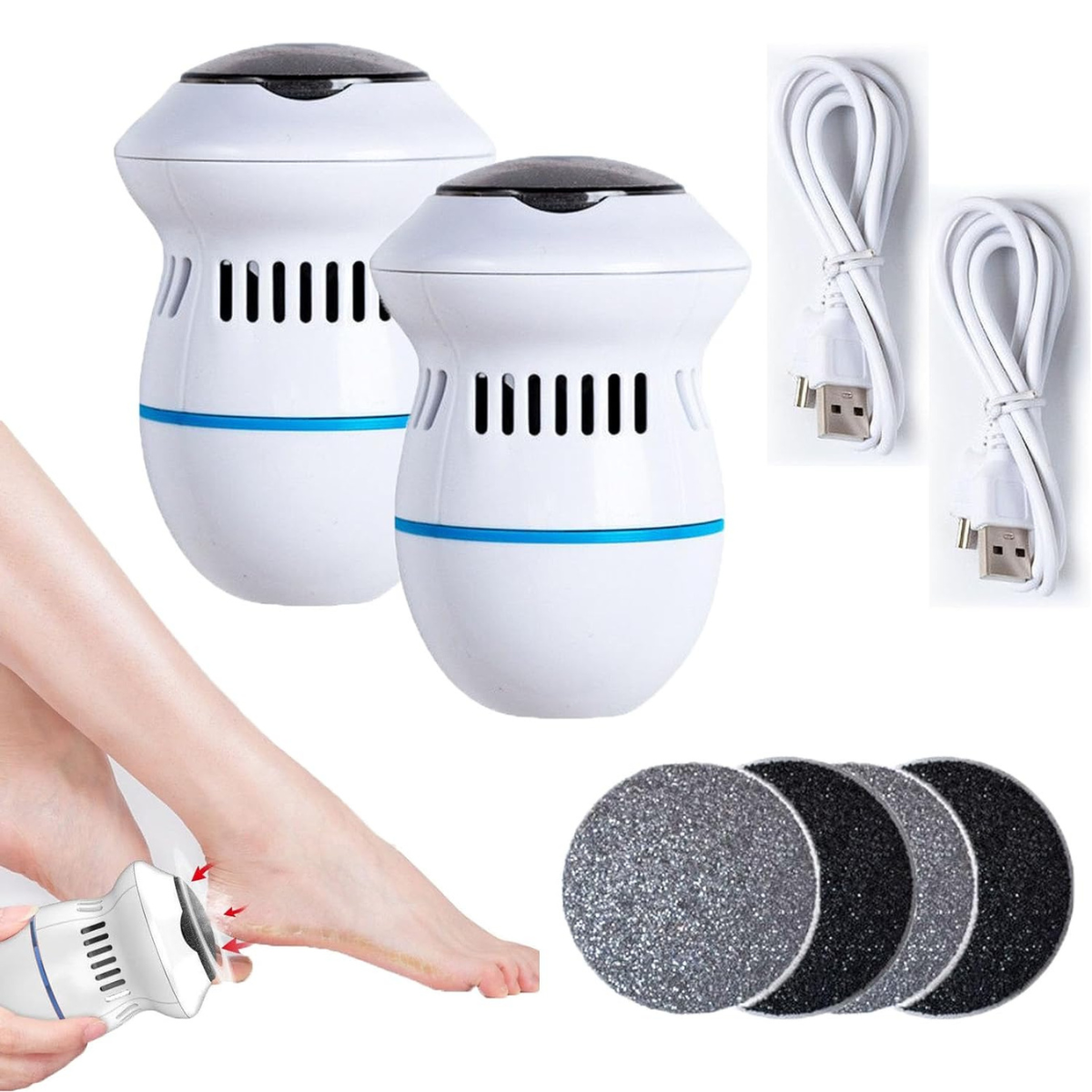 Exfoliador Eléctrico de Pies 2 Cabezas