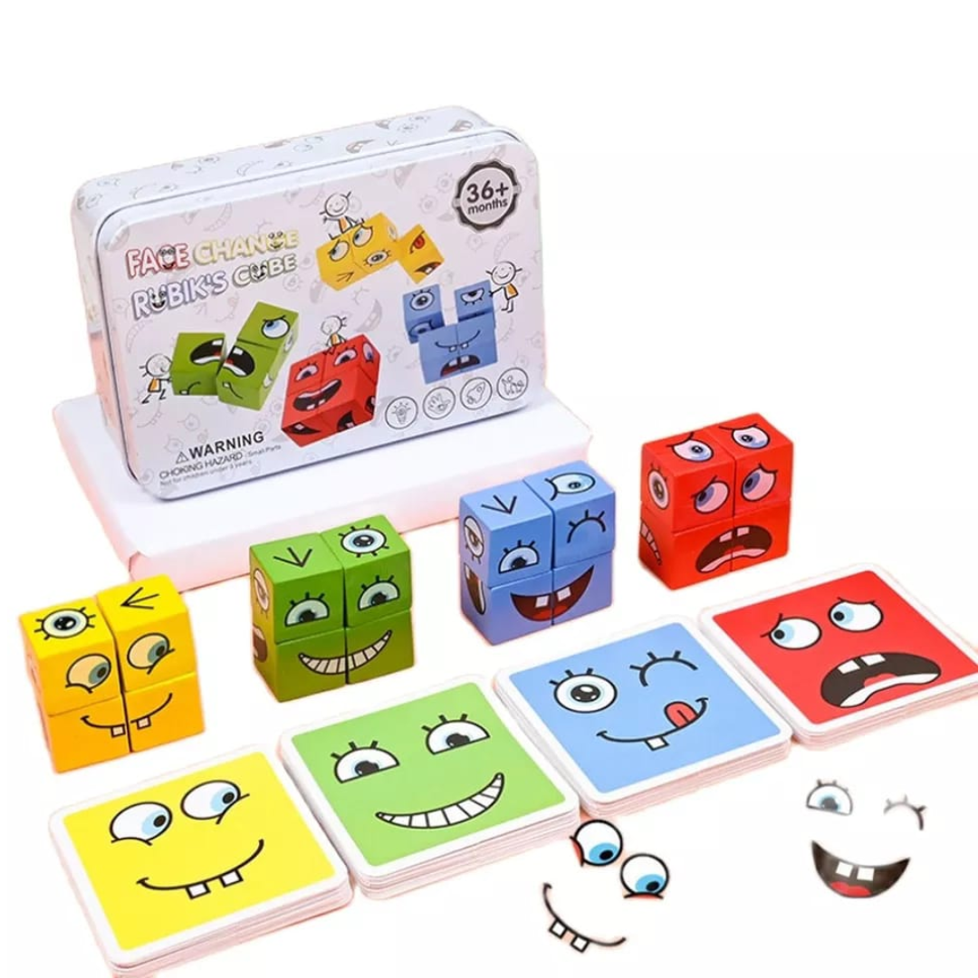 Puzzle Bloques De Madera Expresión Juego