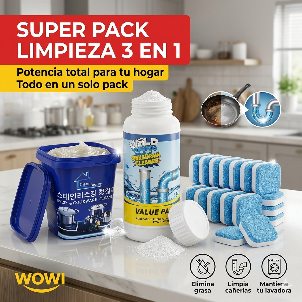 Pastilla Polvo Crema Kit Limpieza