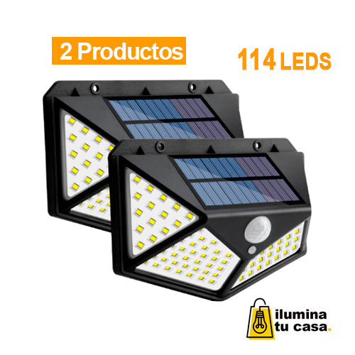 Pack de 2 Foco Lámpara Solar 114Led