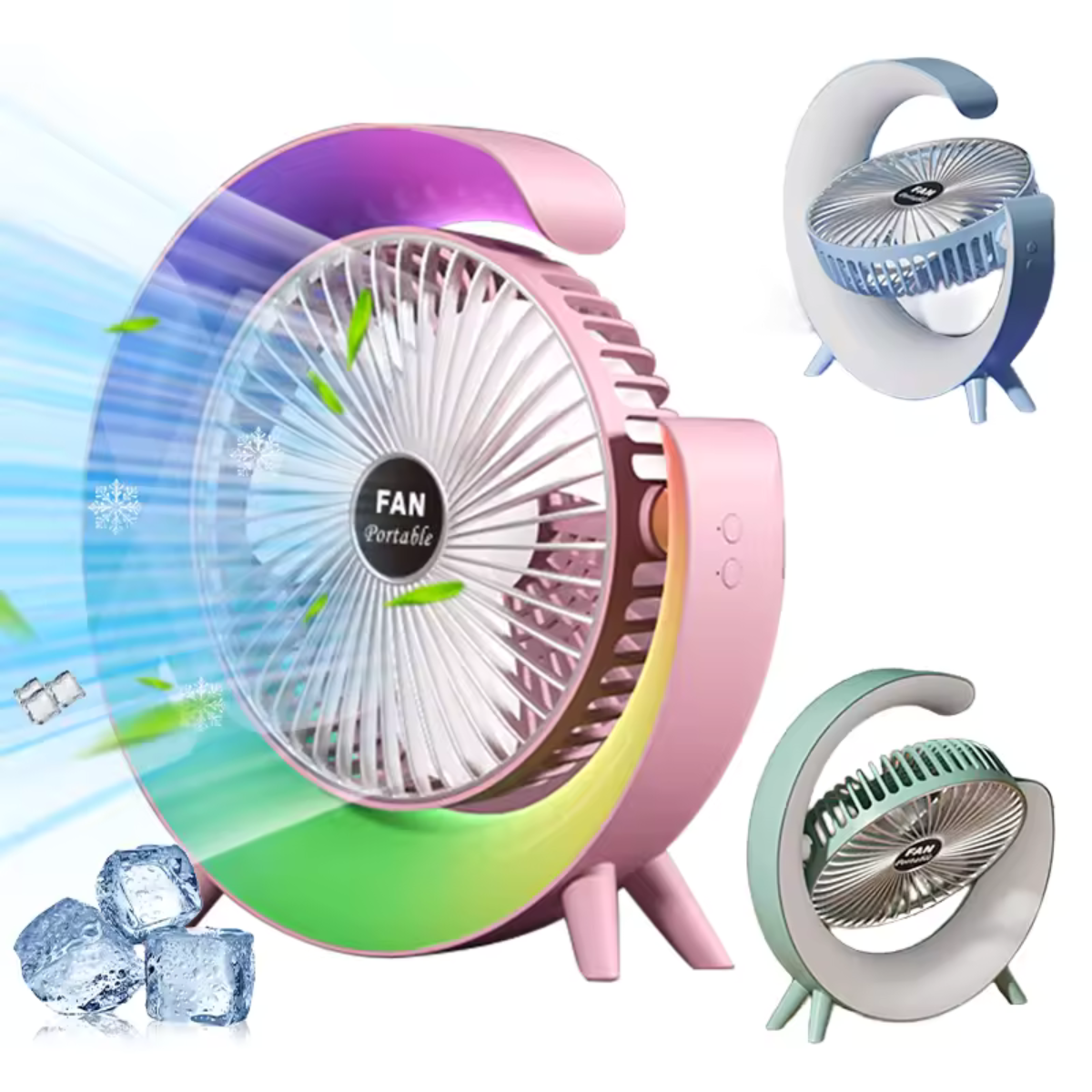 Ventilador de sobremesa con luz LED