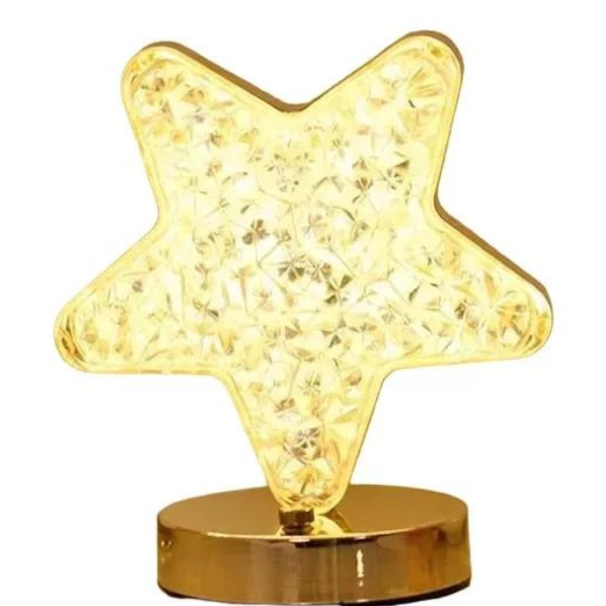 Adorno estrella de cristal con luces LED