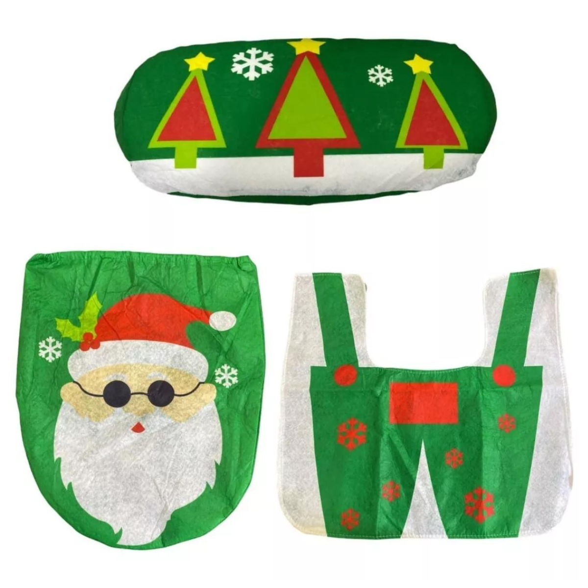 Set Alfombra y Tapa de Inodoro Navideño