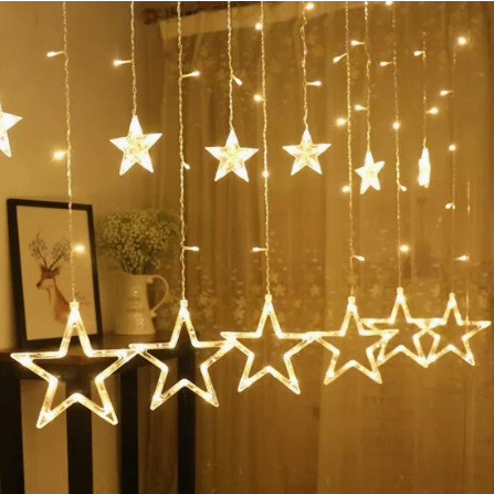 Cascada Navideña con estrellas 12 LED