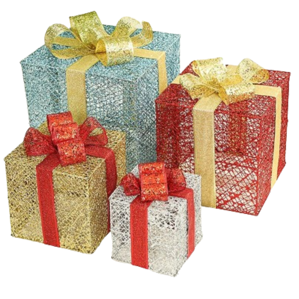 Set de 3 cajas decorativas con luces LED