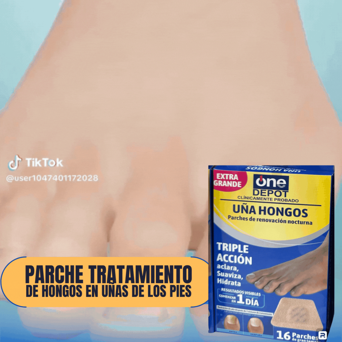 16 Parche Para Tratamiento Hongos De Uña