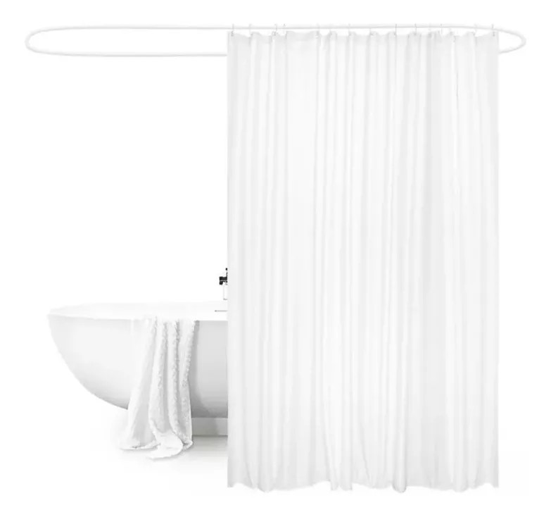 Cortina De Baño Blanca Imper +12 argolla