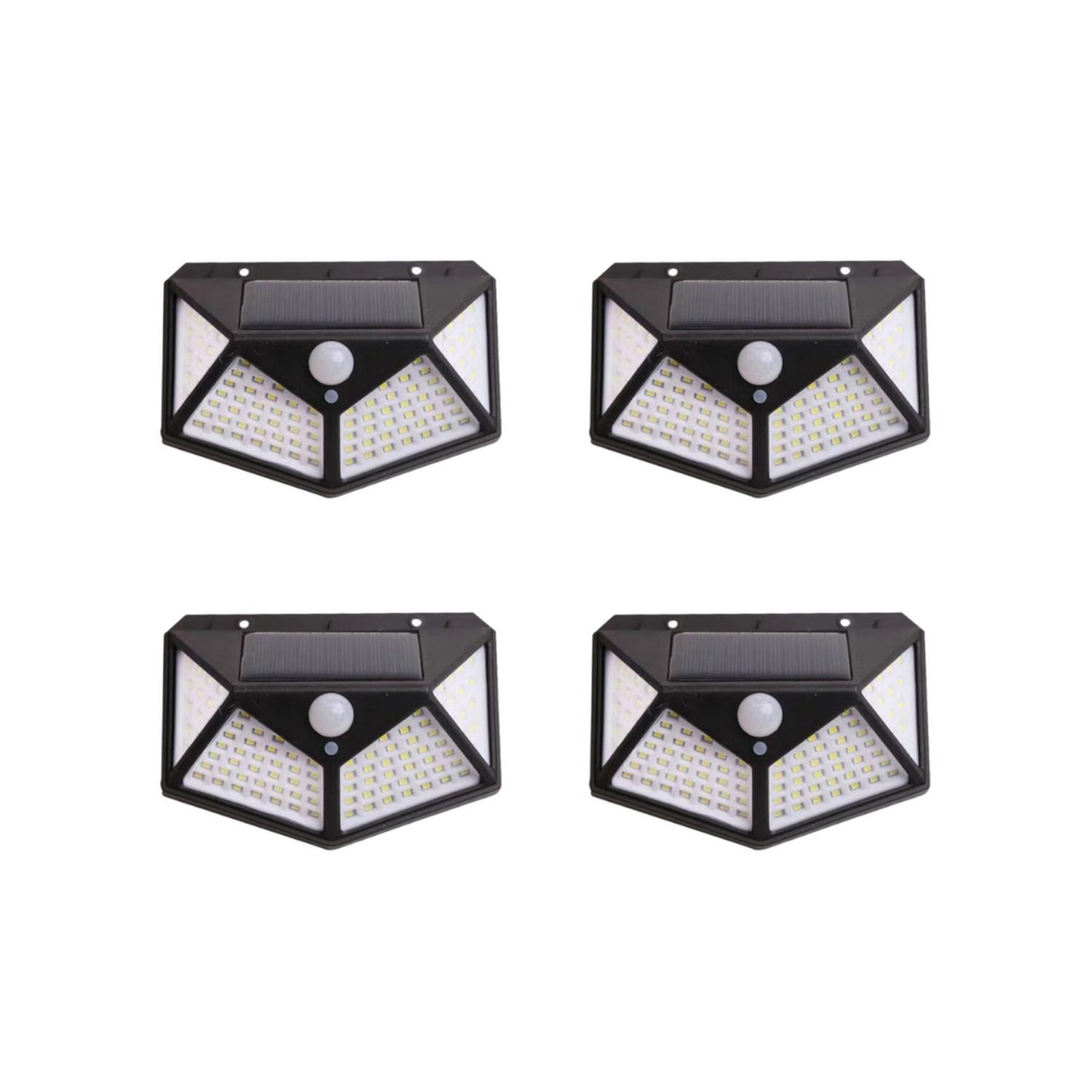 Pack 4 Aplique Triangular 100 Led Solar