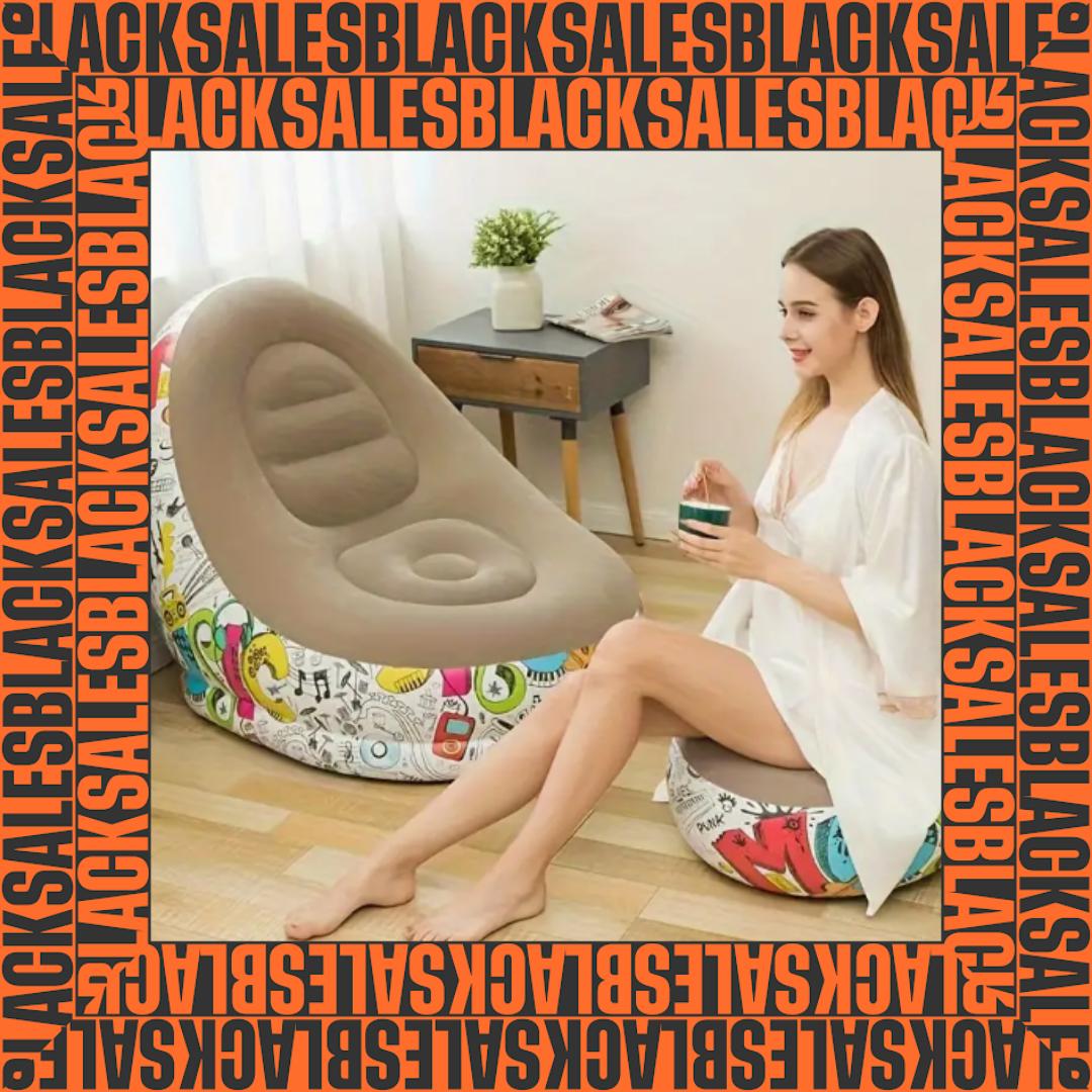 SILLON INFLABLE ERGONOMICO CON REPOSAPIE