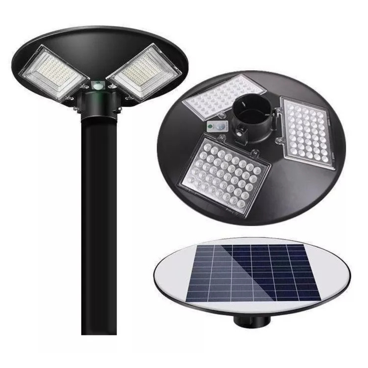 Vista 4 de Foco Solar Tipo Poste Cuádruple