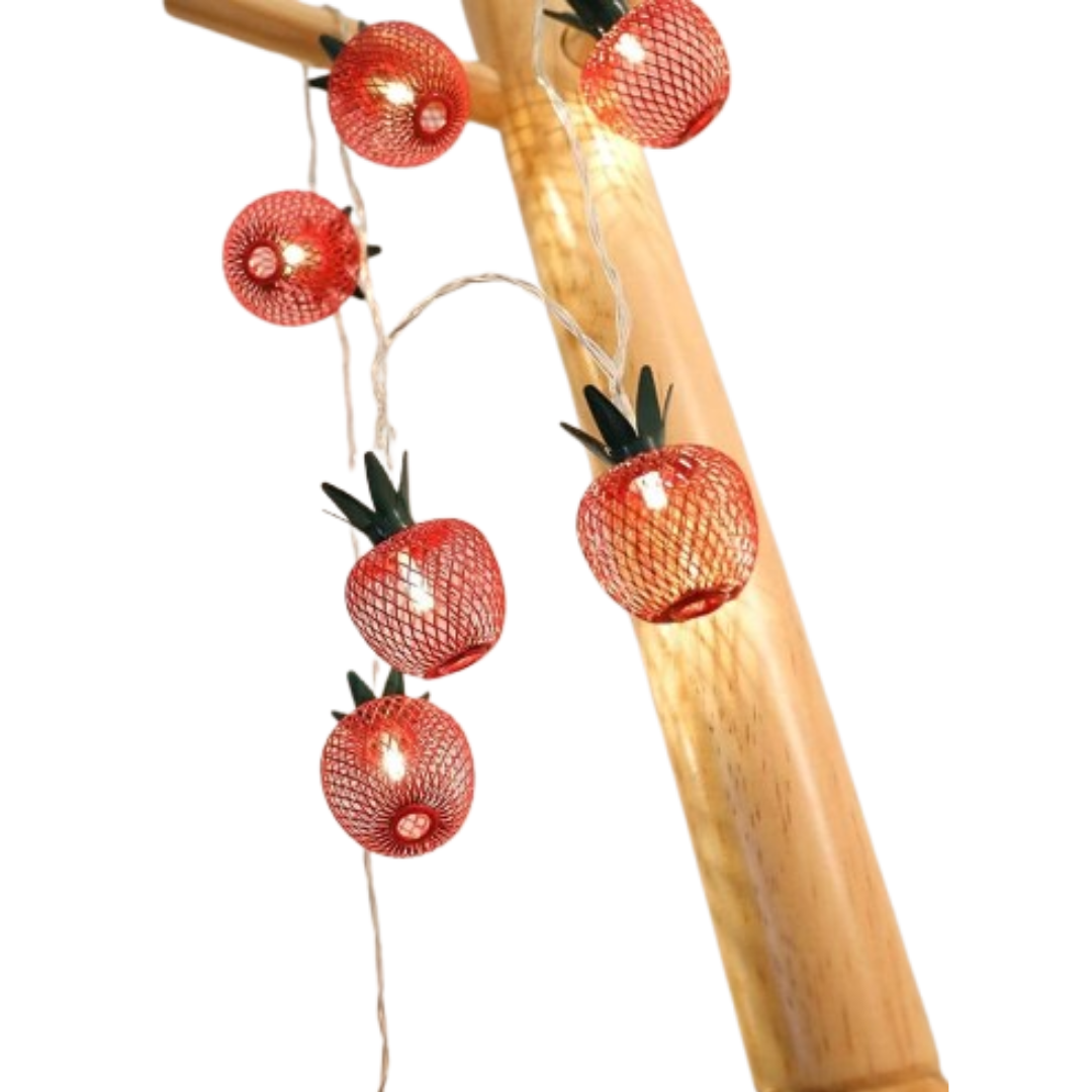 Guirnalda 20 Piñas Naranjas Luces LED