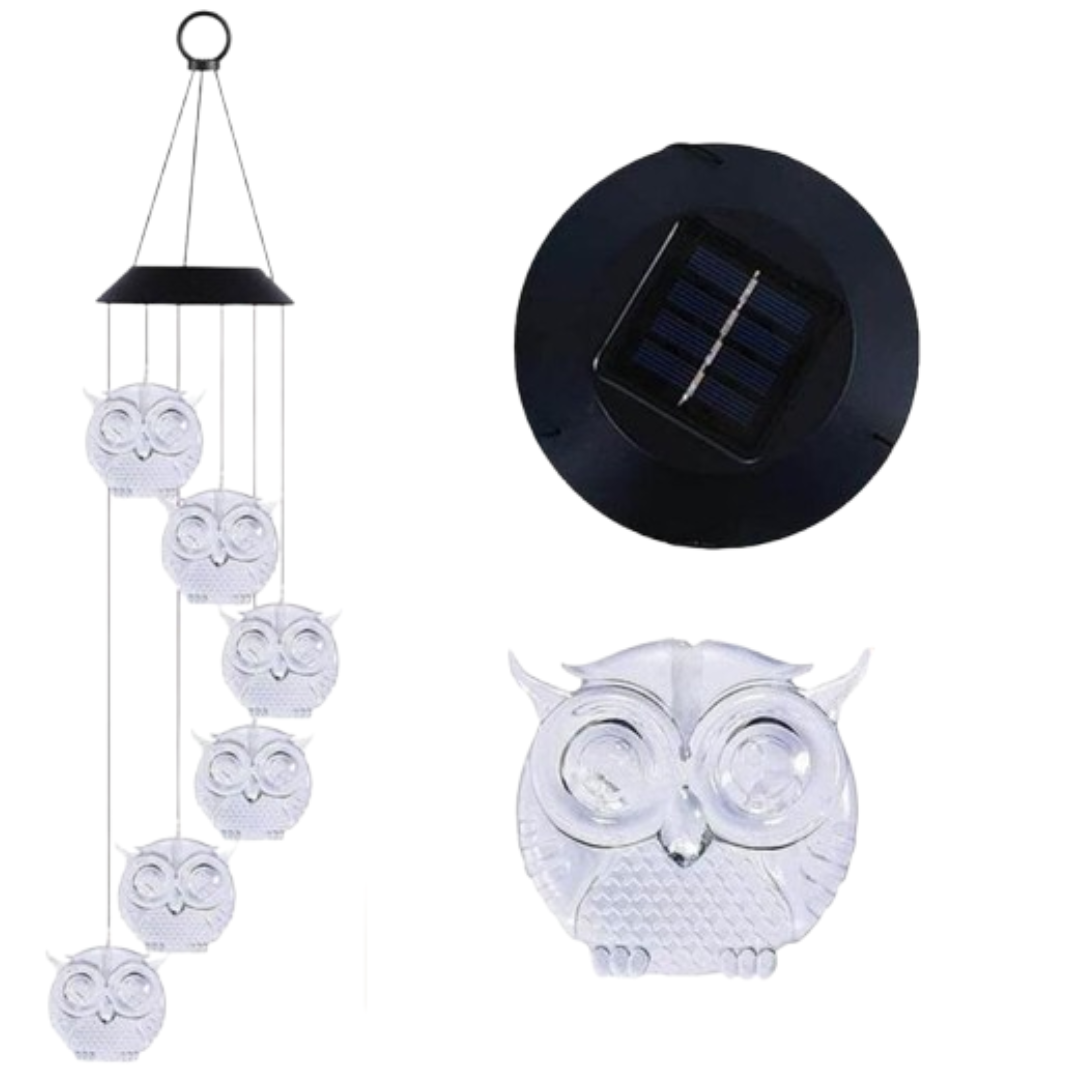 Campanillas de Viento de Búho con Luces