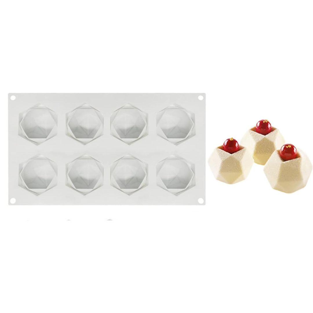 Set de 8 Molde Silicona Poligonal