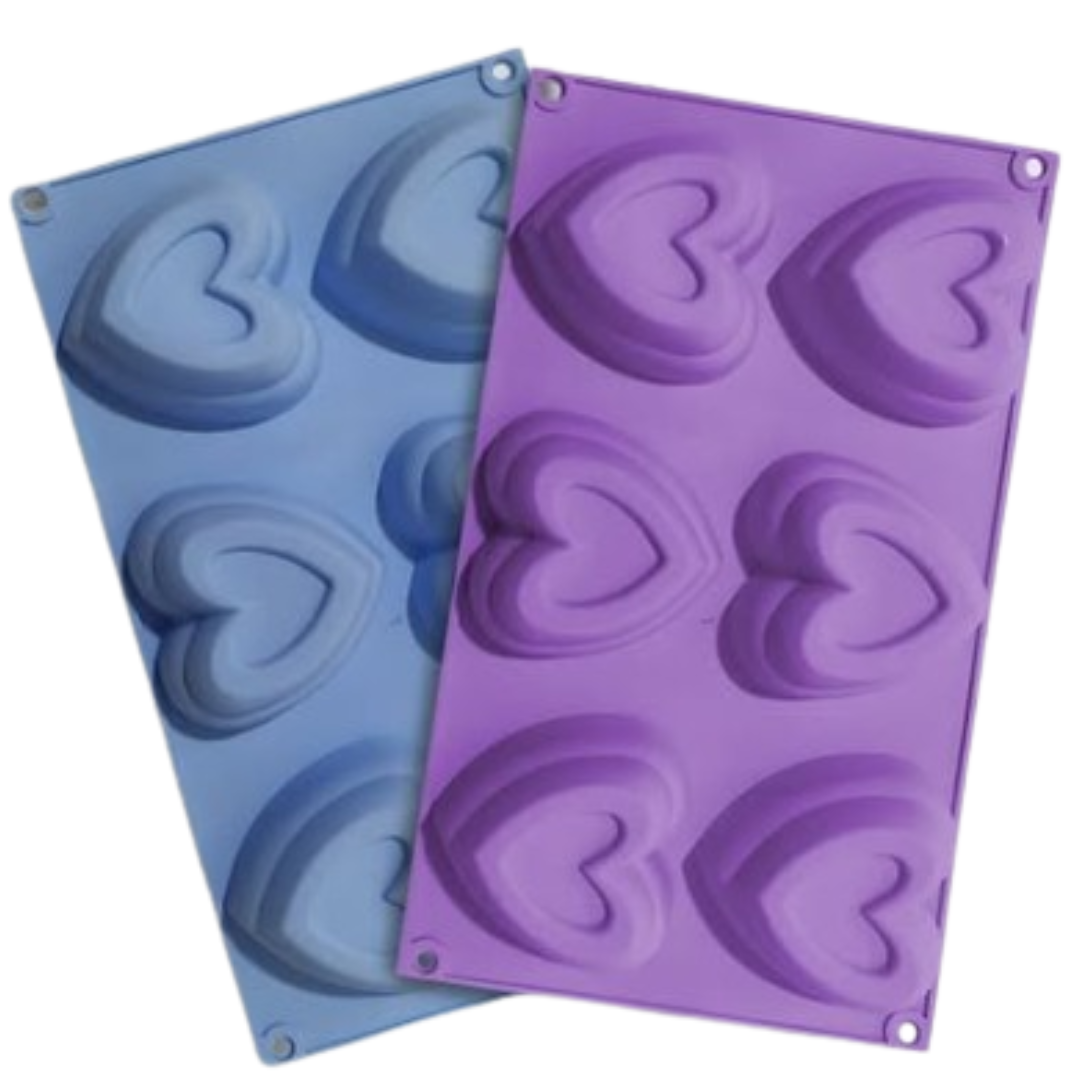 Moldes 6 Espacios Corazones con Relieve