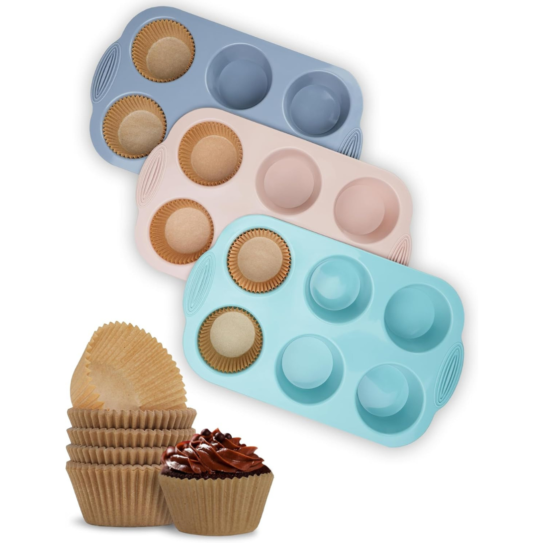 Moldes 6 Espacios Circulo para Cupcakes