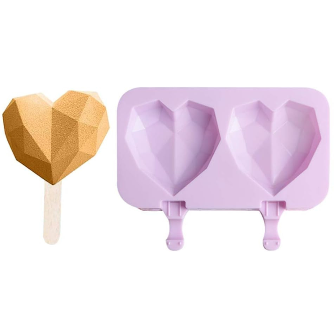 Moldes de Silicona Helados Corazón 3D