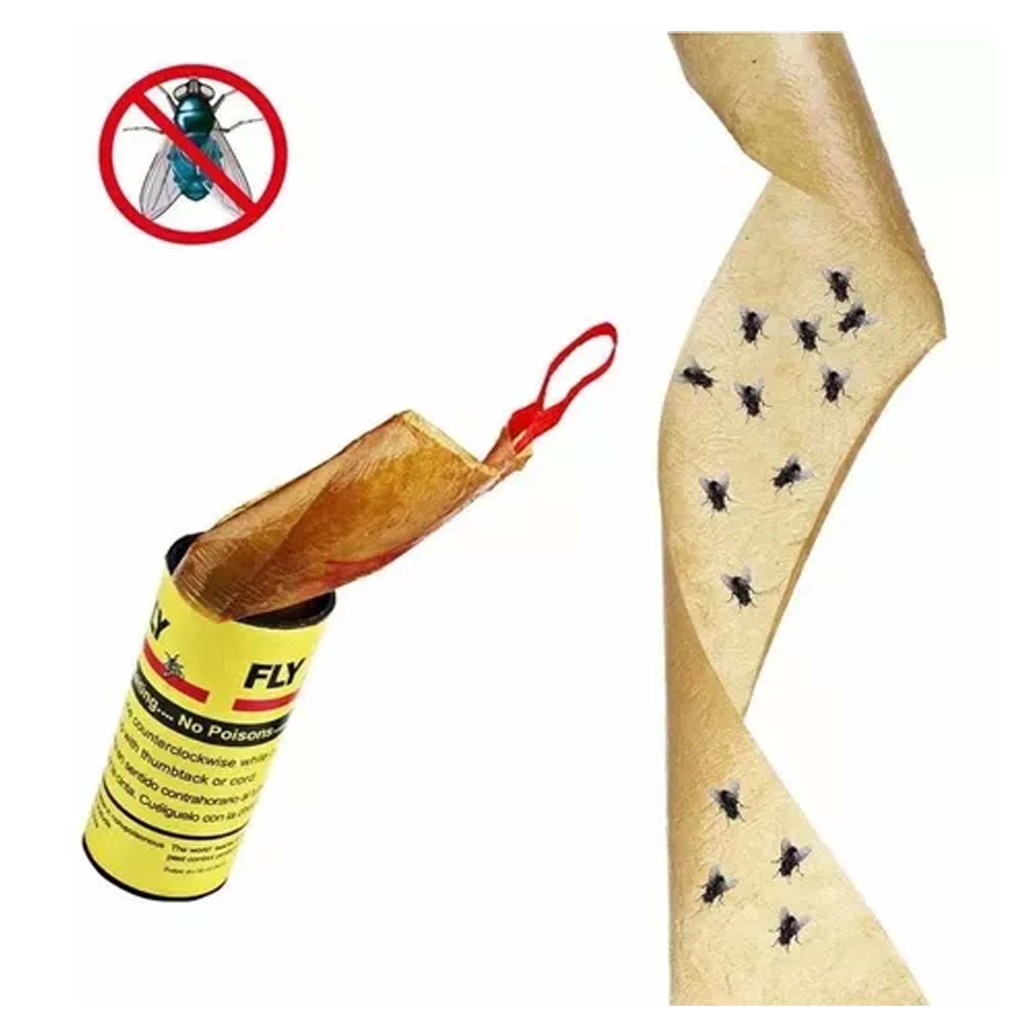 Pack 4 Tubos Cinta Atrapa Moscas Trampa