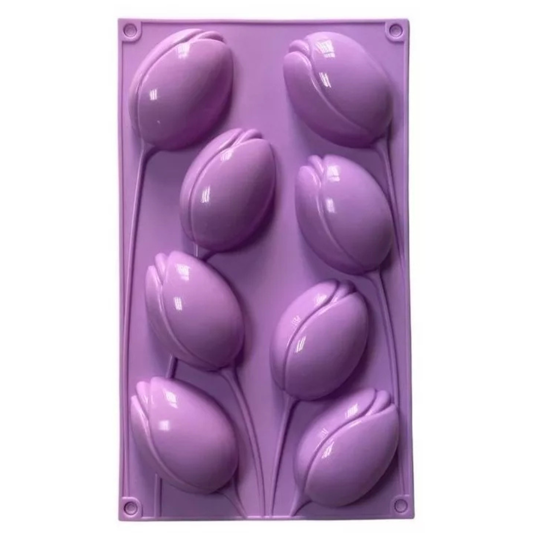 Moldes 8 Espacios Silicona Tulipanes