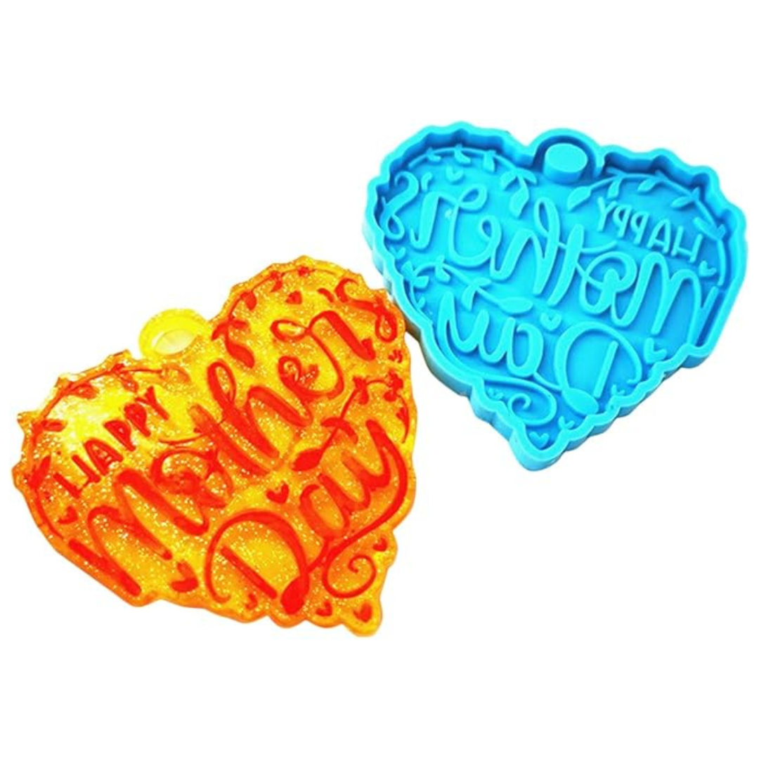 Molde Silicona Corazón Dia de la Madre