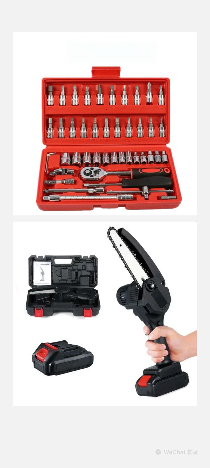 Mini sierra inalámbrica con kit de herramientas