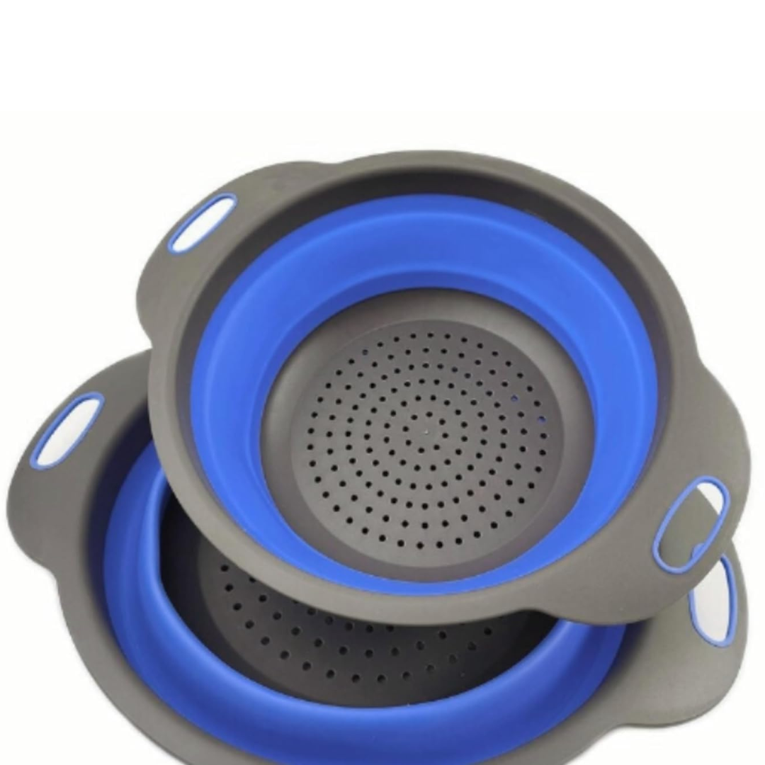 Colador Azul Retráctil con Escurridor