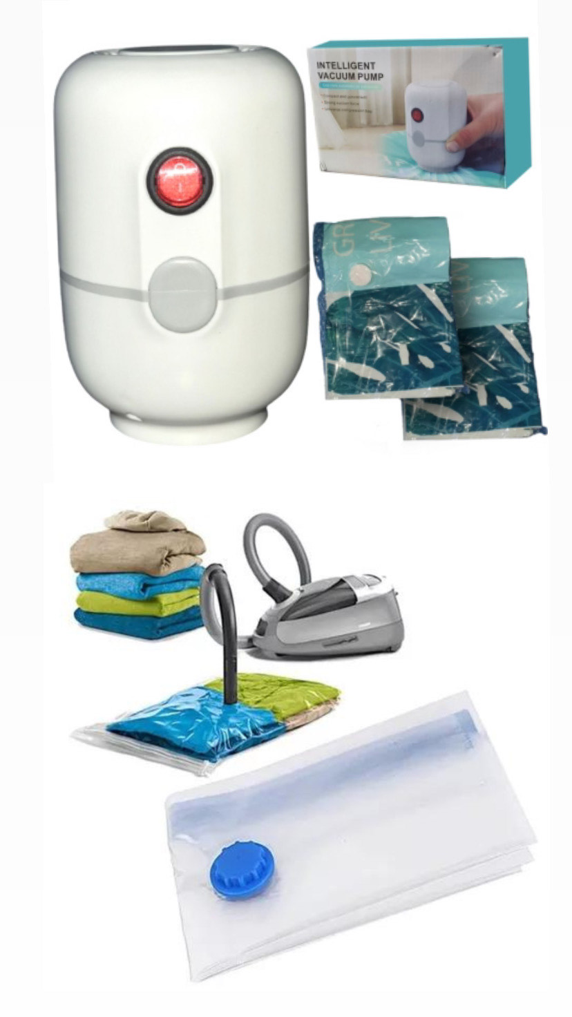pack compresor de bomba + bolsas 60x80cm