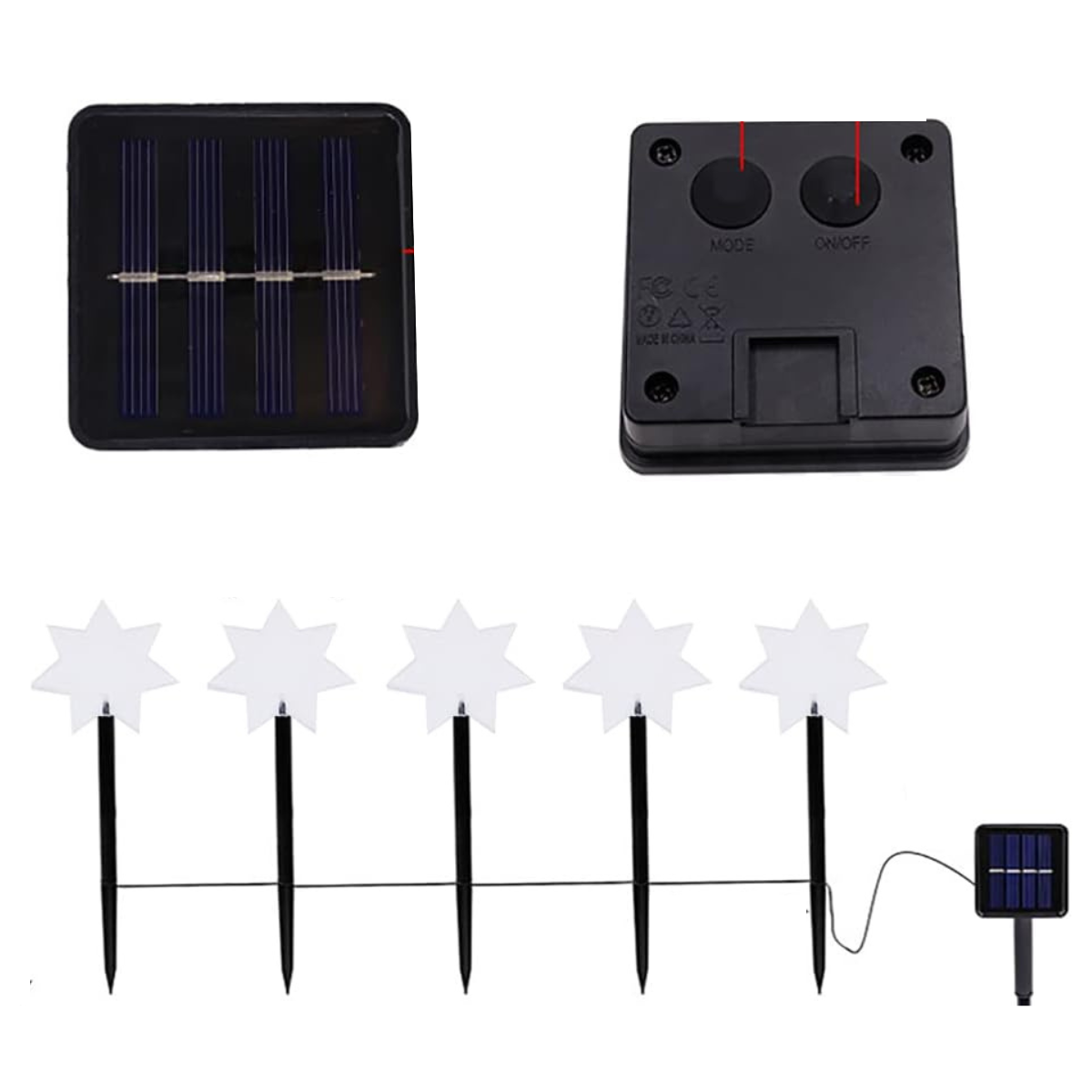 5 Luces Verticales Estrella Solar