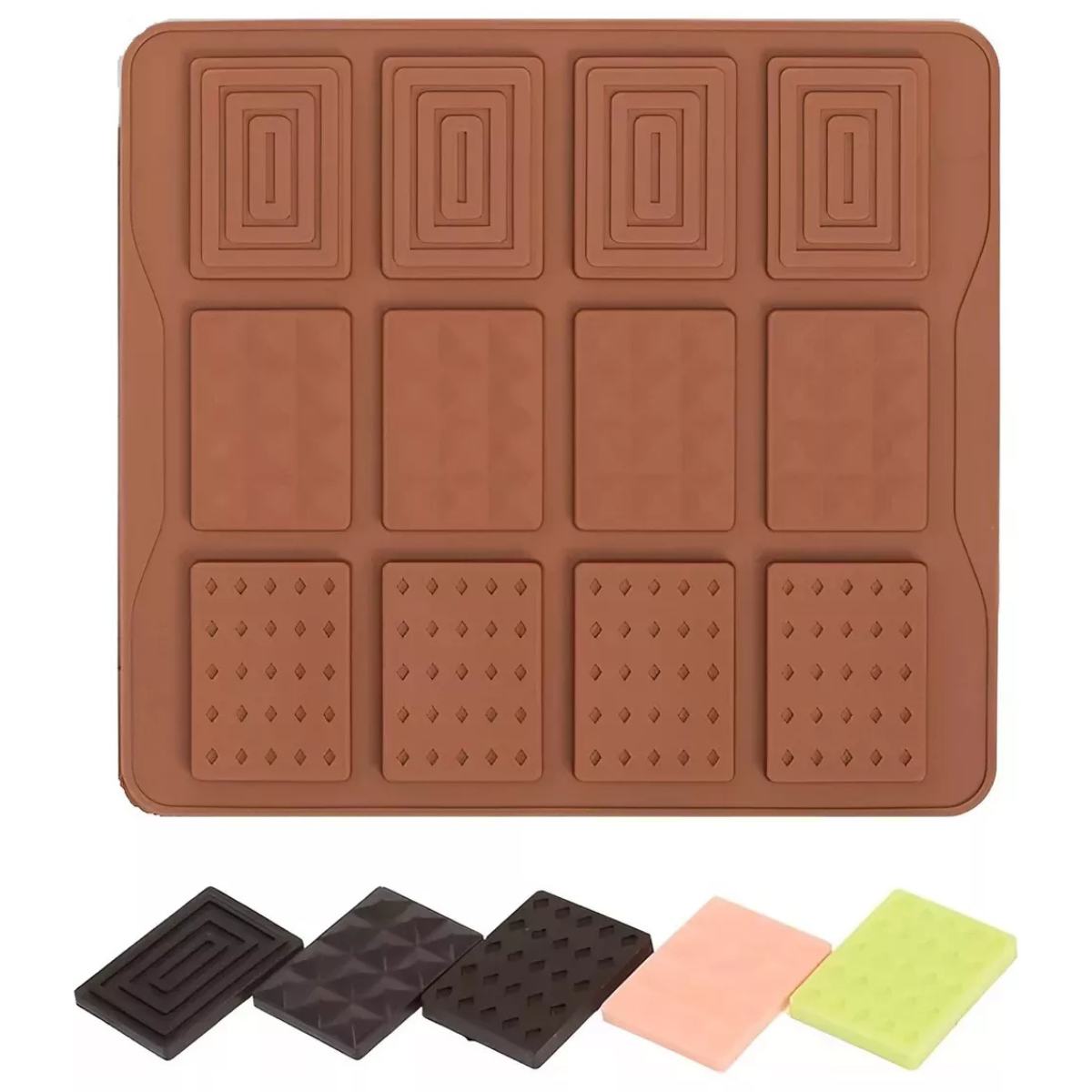 Molde 12 Espacios Chocolate 3 Formas
