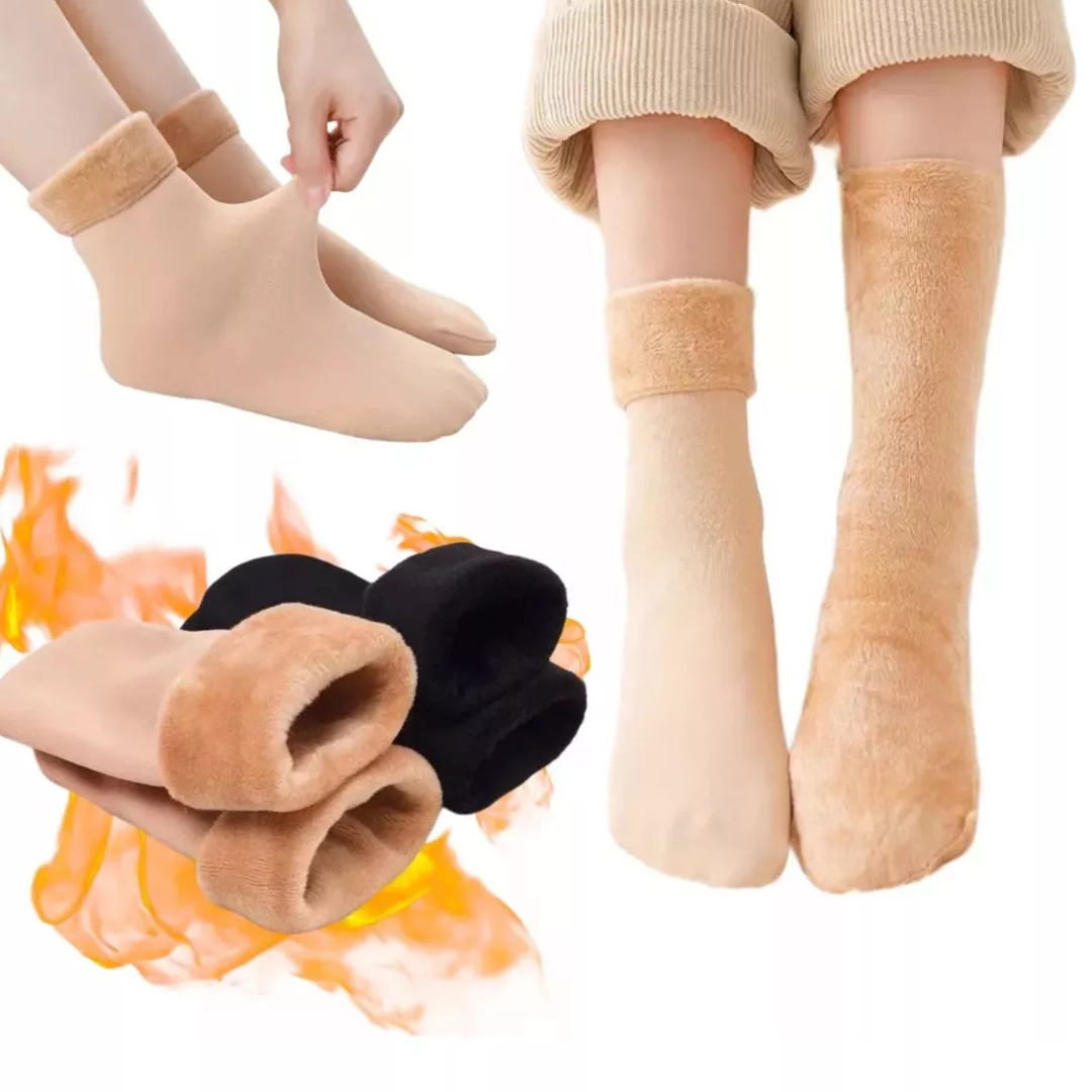 Miniatura 6 de Calcetines Térmico Suaves Mujer Invierno - Talla: Unica, Color: Beige