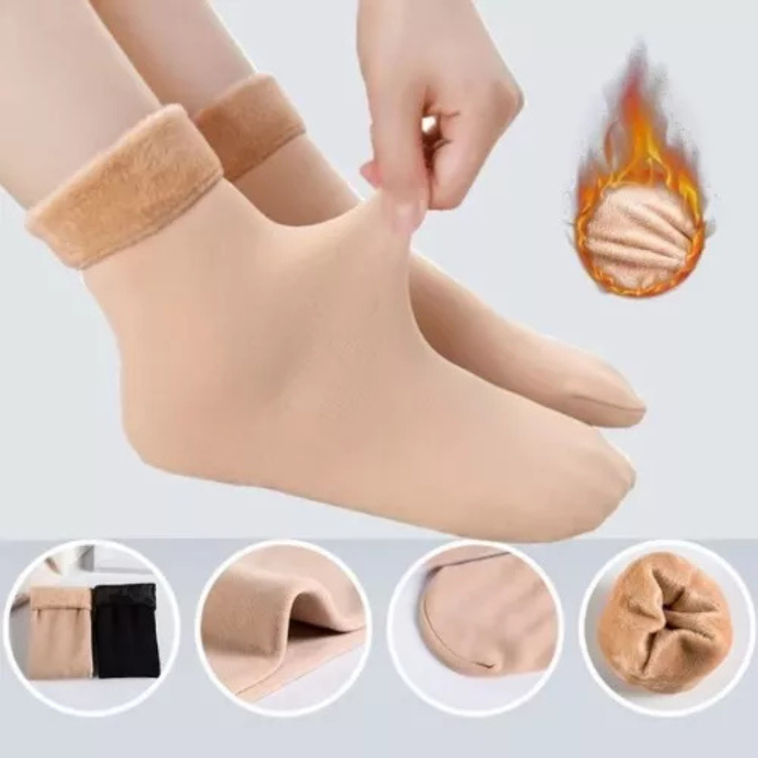 Miniatura 2 de Calcetines Térmico Suaves Mujer Invierno - Talla: Unica, Color: Beige