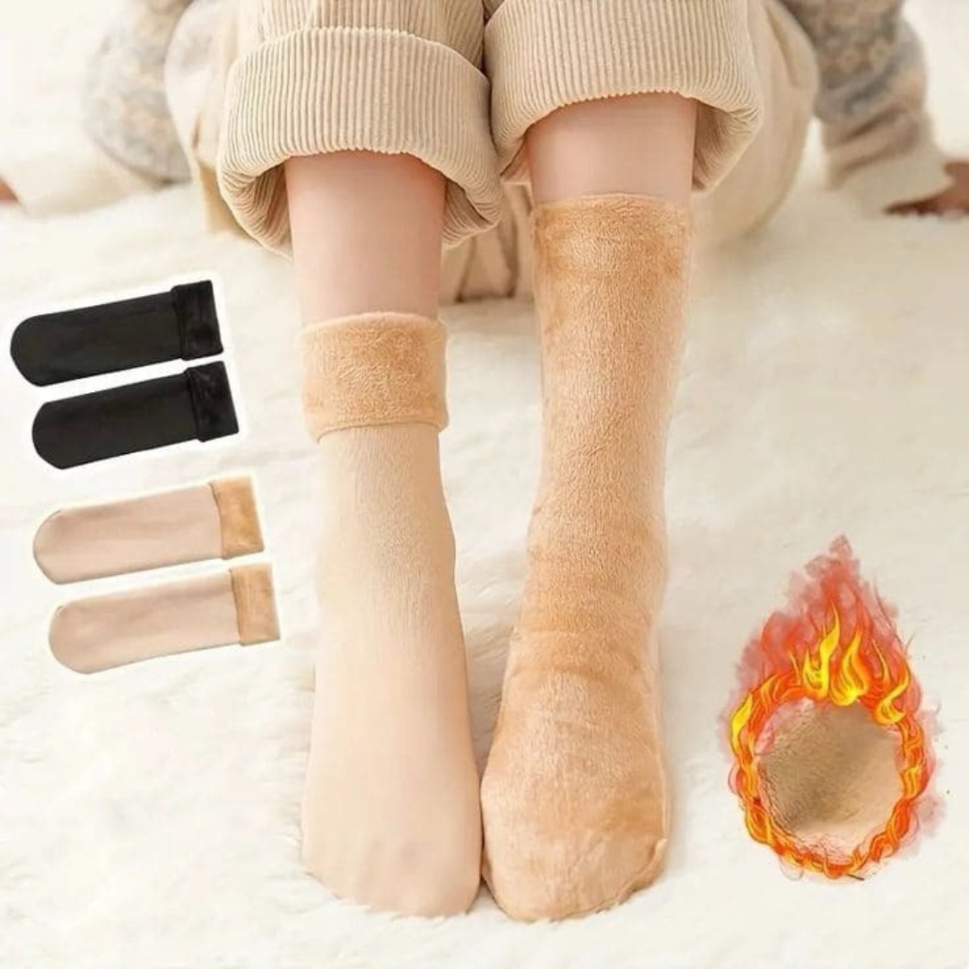 Calcetines Térmico Suaves Mujer Invierno - Talla: Unica, Color: Beige