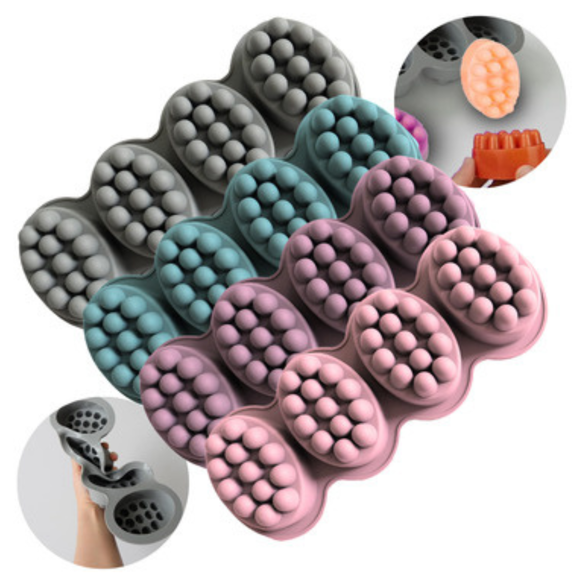 Moldes 4 Espacios Ovalo Texturizado