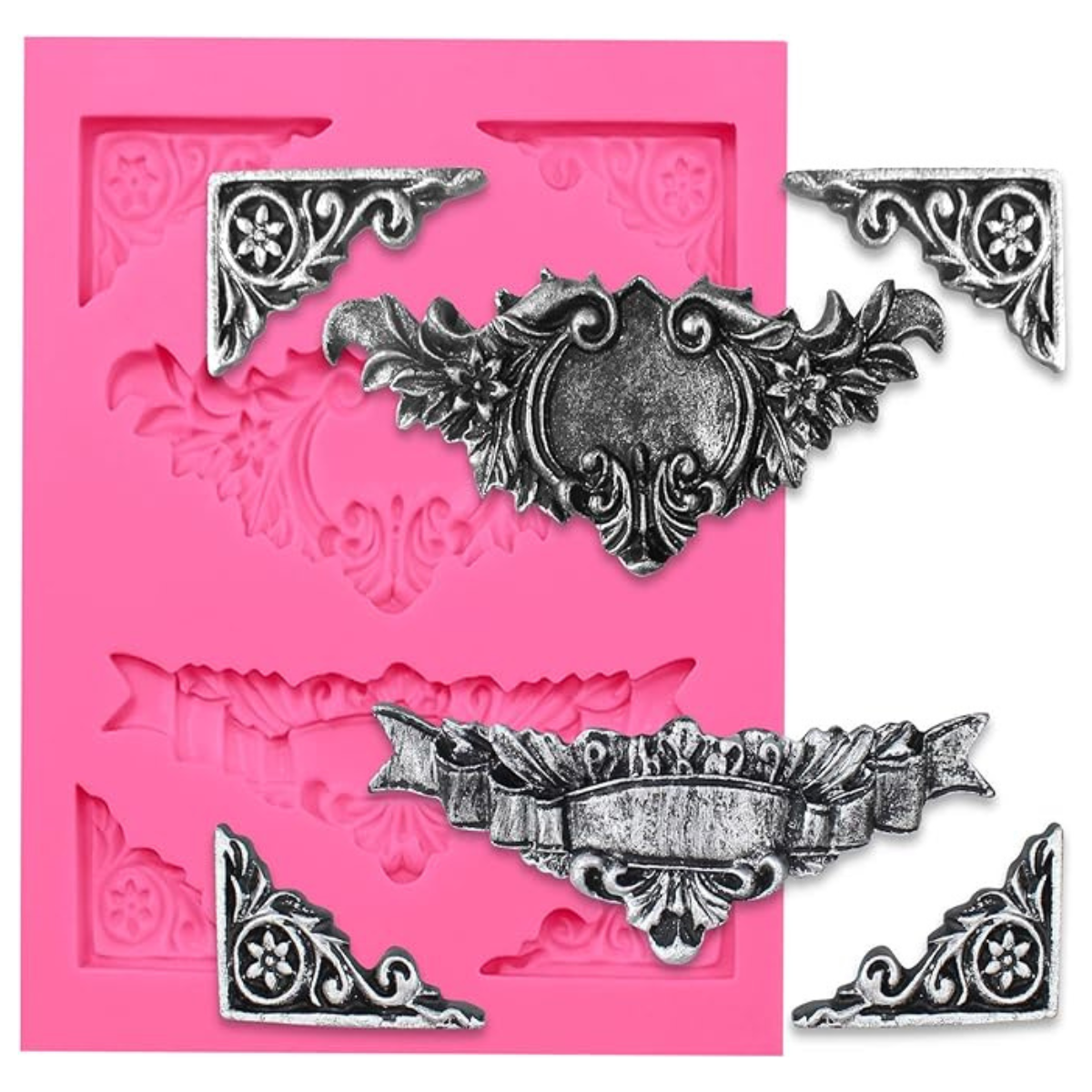 Moldes 6 Espacios Sugarcraft Barroco