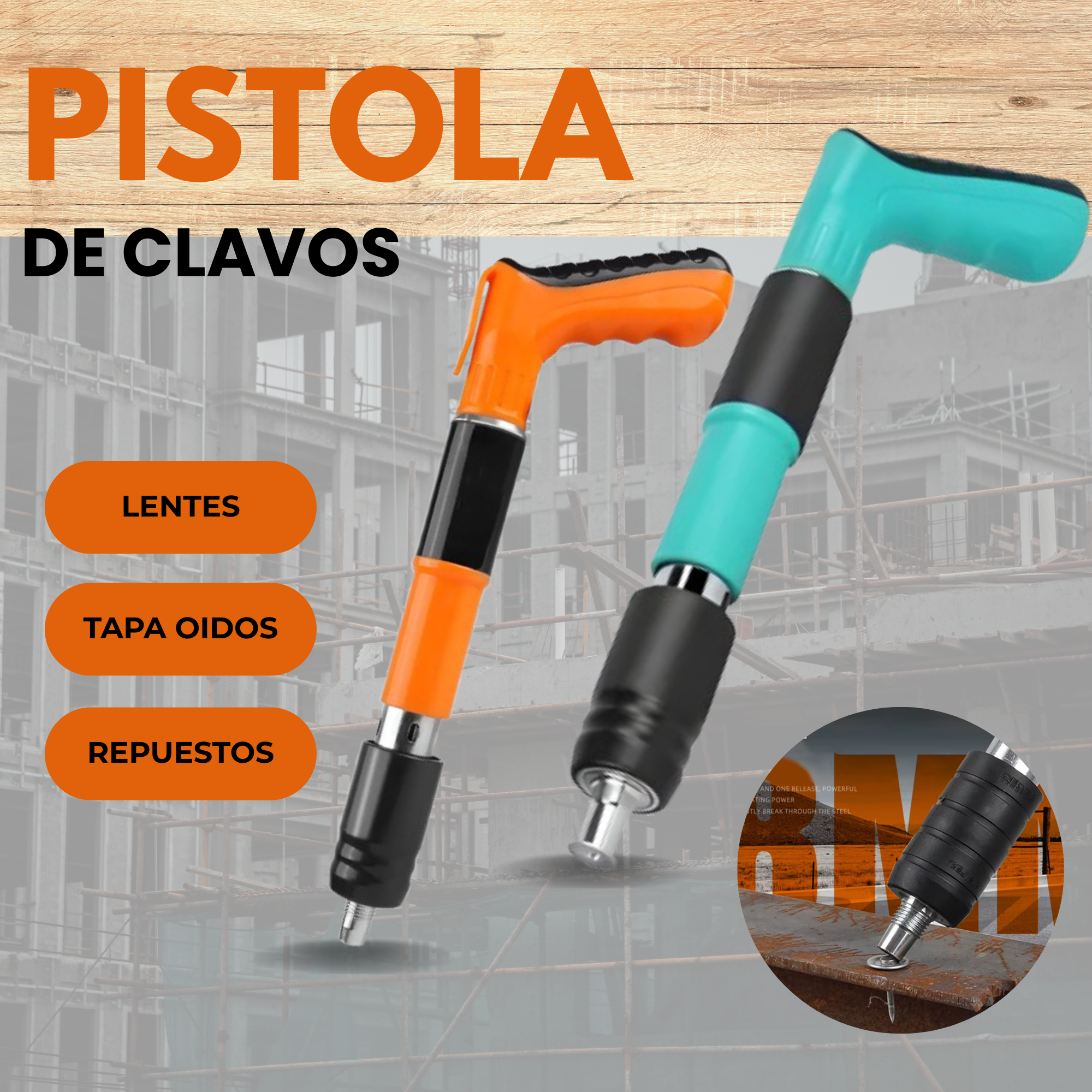 PISTOLA MANUAL DE CLAVOS 20 CLAVOS