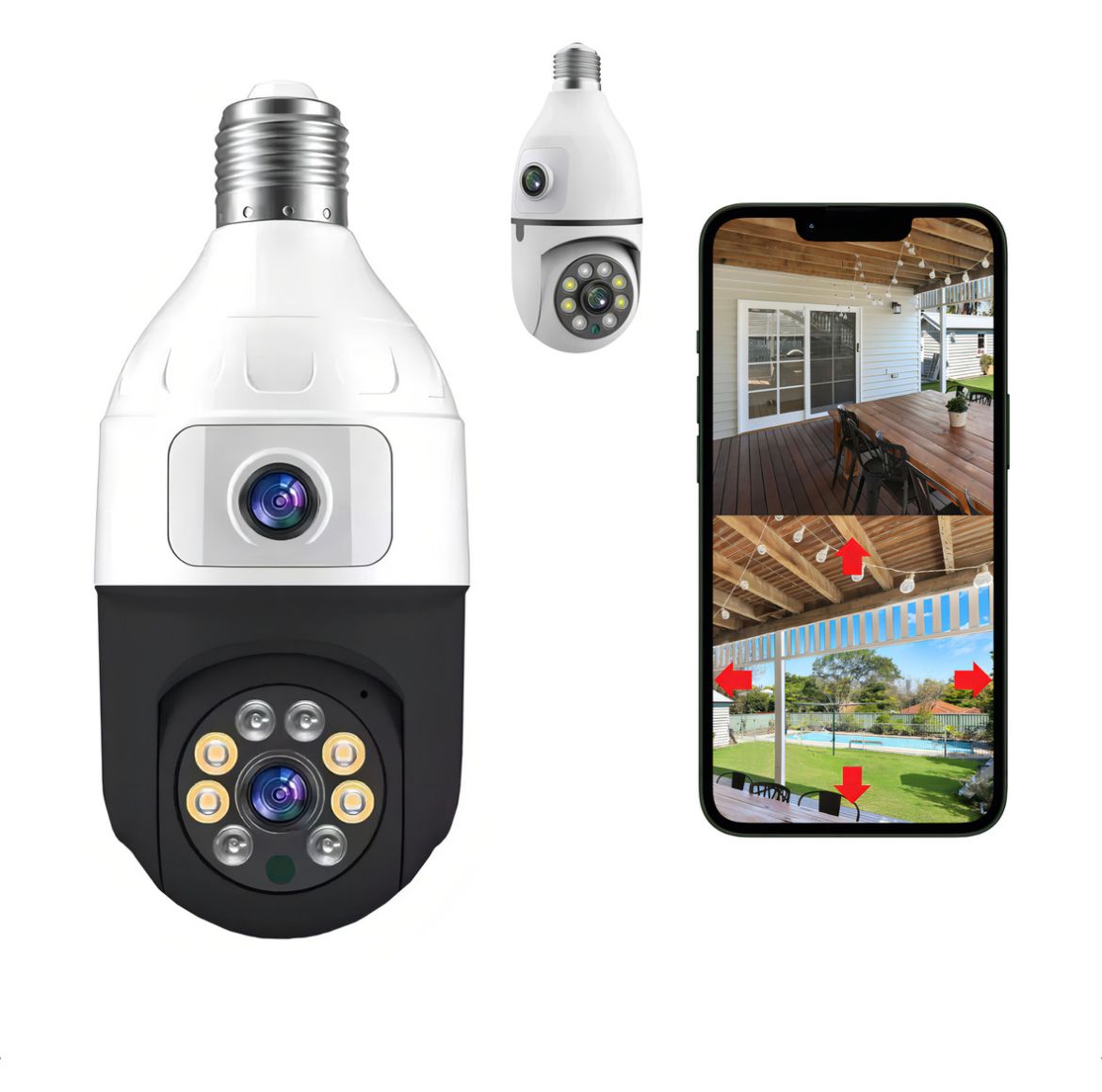Cámara Doble Lámpara Wifi 360°