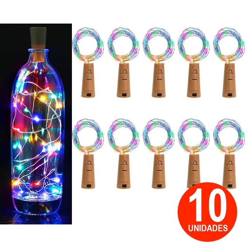 PACK 10 LUCES CORCHO MULTICOLOR