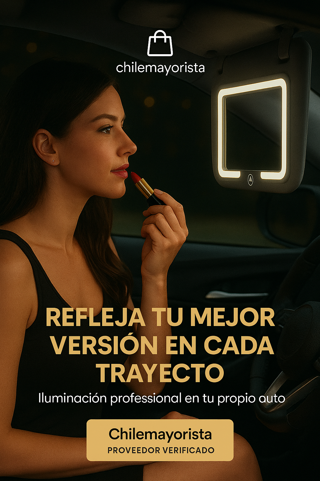 Espejo de auto Ilumina tu Belleza🪞✨