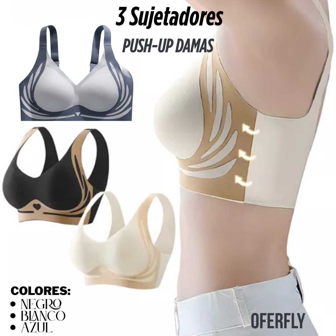 3 Sujetadores Push-up Antiflacidez
