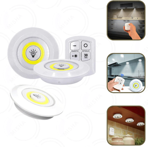 3 Luces Led Inalambricas Con Control luz