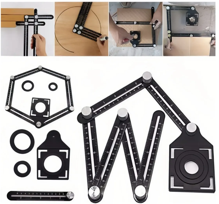 Regla multiangulo de aluminio