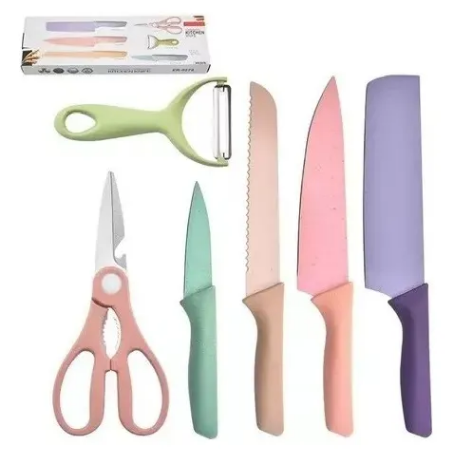 Set De Cuchillos de Colores 6 Piezas Col